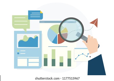 Ilustração da análise do gráfico de negócios
