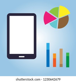 Illustration of business graph analysis vector company