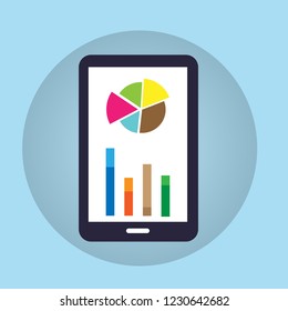 Illustration of business graph analysis vector company