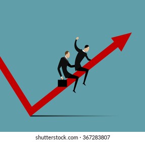 Illustration of business growth. Concept of success.Vector background
