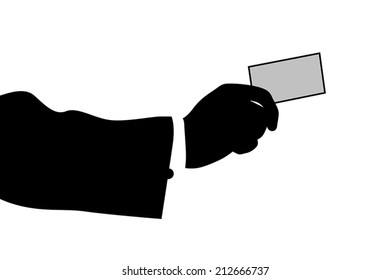 illustration of business had holding business card