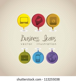 Illustration of business icons, connectivity, networking, web, vector illustration