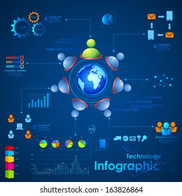 illustration of business infographics with human network