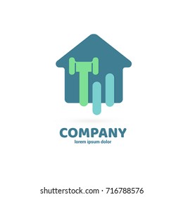 Illustration of business logotype bidding and auction. Vector design logo hammer and repair. Court pictogram, lawyer abstract icon