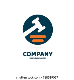 Illustration of business logotype bidding and auction. Vector design logo hammer and repair. Court pictogram, lawyer abstract icon