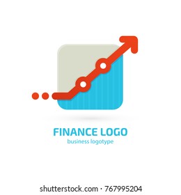 Illustration of business logotype bidding and economic. Vector design logo finance and investment. Graph and chart pictogram, analytic abstract icon