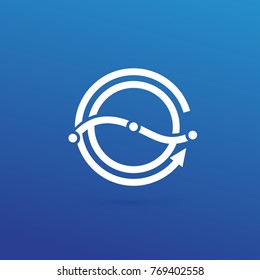 Illustration of business logotype bidding and economic. Vector design logo finance and investment. Graph and chart pictogram, analytic abstract icon