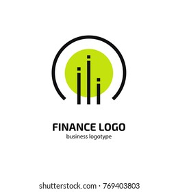 Illustration of business logotype bidding and economic. Vector design logo finance and investment. Graph and chart pictogram, analytic abstract icon