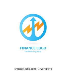 Illustration of business logotype bidding and economic. Vector design logo finance and investment. Graph and chart pictogram, analytic abstract icon