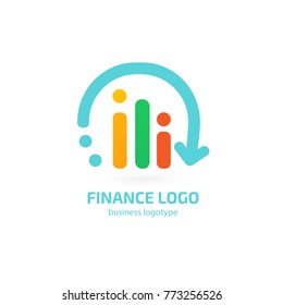 Illustration of business logotype bidding and economic. Vector design logo finance and investment. Graph and chart pictogram, analytic abstract icon