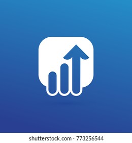 Illustration of business logotype bidding and economic. Vector design logo finance and investment. Graph and chart pictogram, analytic abstract icon