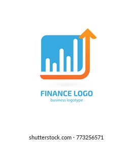 Illustration of business logotype bidding and economic. Vector design logo finance and investment. Graph and chart pictogram, analytic abstract icon