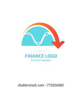 Illustration of business logotype bidding and economic. Vector design logo finance and investment. Graph and chart pictogram, analytic abstract icon