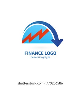 Illustration of business logotype bidding and economic. Vector design logo finance and investment. Graph and chart pictogram, analytic abstract icon