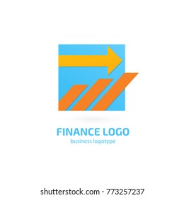 Illustration of business logotype bidding and economic. Vector design logo finance and investment. Graph and chart pictogram, analytic abstract icon