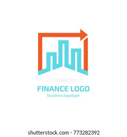 Illustration of business logotype bidding and economic. Vector design logo finance and investment. Graph and chart pictogram, analytic abstract icon