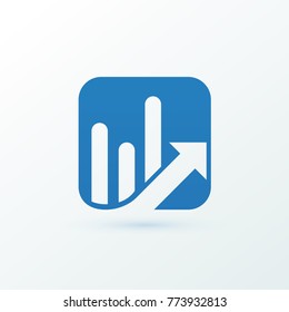 Illustration of business logotype bidding and economic. Vector design logo finance and investment. Graph and chart pictogram, analytic abstract icon