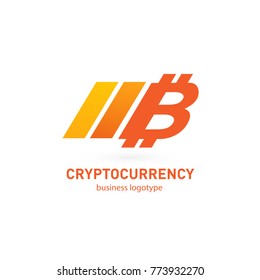 Illustration of business logotype cryptocurrency. Vector design logo finance and e-commerce. Bitcoin pictogram, virtual money abstract icon