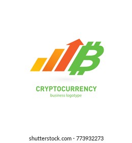 Illustration of business logotype cryptocurrency. Vector design logo finance and e-commerce. Bitcoin pictogram, virtual money abstract icon