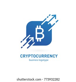 Illustration of business logotype cryptocurrency. Vector design logo finance and e-commerce. Bitcoin pictogram, virtual money abstract icon