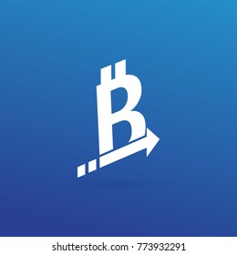 Illustration of business logotype cryptocurrency. Vector design logo finance and e-commerce. Bitcoin pictogram, virtual money abstract icon
