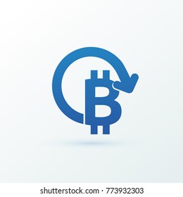 Illustration of business logotype cryptocurrency. Vector design logo finance and e-commerce. Bitcoin pictogram, virtual money abstract icon