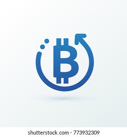 Illustration of business logotype cryptocurrency. Vector design logo finance and e-commerce. Bitcoin pictogram, virtual money abstract icon