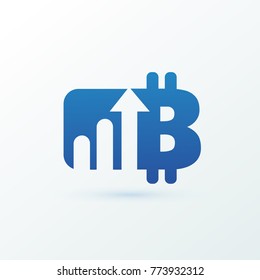 Illustration of business logotype cryptocurrency. Vector design logo finance and e-commerce. Bitcoin pictogram, virtual money abstract icon