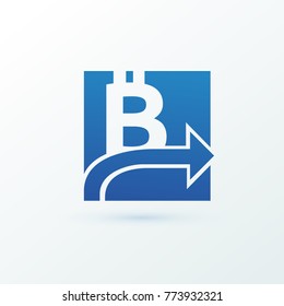 Illustration of business logotype cryptocurrency. Vector design logo finance and e-commerce. Bitcoin pictogram, virtual money abstract icon