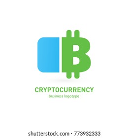 Illustration of business logotype cryptocurrency. Vector design logo finance and e-commerce. Bitcoin pictogram, virtual money abstract icon