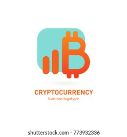 Illustration of business logotype cryptocurrency. Vector design logo finance and e-commerce. Bitcoin pictogram, virtual money abstract icon