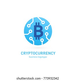 Ilustración de criptodivisa de logotipo comercial. El diseño de vectores, la financiación y el comercio electrónico. Pictograma de bitcoin, icono abstracto de dinero virtual