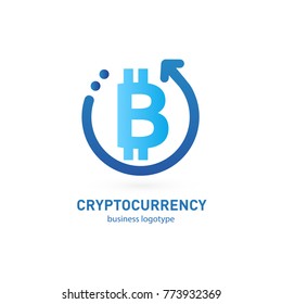 Illustration of business logotype cryptocurrency. Vector design logo finance and e-commerce. Bitcoin pictogram, virtual money abstract icon