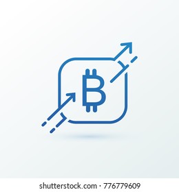 Illustration of business logotype cryptocurrency. Vector design logo finance and e-commerce. Bitcoin pictogram, virtual money abstract icon