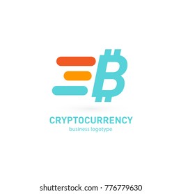 Illustration of business logotype cryptocurrency. Vector design logo finance and e-commerce. Bitcoin pictogram, virtual money abstract icon