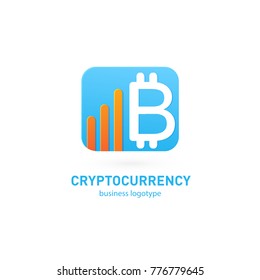 Illustration of business logotype cryptocurrency. Vector design logo finance and e-commerce. Bitcoin pictogram, virtual money abstract icon