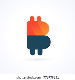 Illustration of business logotype cryptocurrency. Vector design logo finance and e-commerce. Bitcoin pictogram, virtual money abstract icon