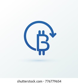 Illustration of business logotype cryptocurrency. Vector design logo finance and e-commerce. Bitcoin pictogram, virtual money abstract icon
