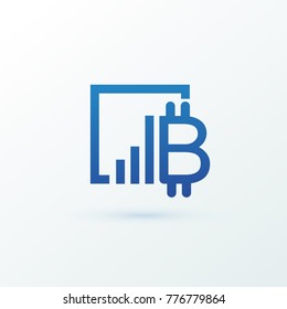 Illustration of business logotype cryptocurrency. Vector design logo finance and e-commerce. Bitcoin pictogram, virtual money abstract icon