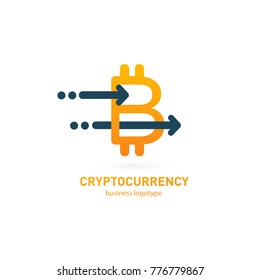 Illustration of business logotype cryptocurrency. Vector design logo finance and e-commerce. Bitcoin pictogram, virtual money abstract icon