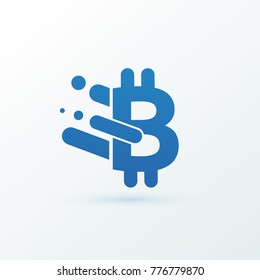 Illustration of business logotype cryptocurrency. Vector design logo finance and e-commerce. Bitcoin pictogram, virtual money abstract icon