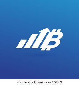 Illustration of business logotype cryptocurrency. Vector design logo finance and e-commerce. Bitcoin pictogram, virtual money abstract icon