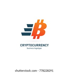 Illustration of business logotype cryptocurrency. Vector design logo finance and e-commerce. Bitcoin pictogram, virtual money abstract icon