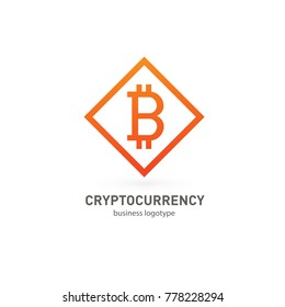 Illustration of business logotype cryptocurrency. Vector design logo finance and e-commerce. Bitcoin pictogram, virtual money abstract icon