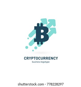 Illustration of business logotype cryptocurrency. Vector design logo finance and e-commerce. Bitcoin pictogram, virtual money abstract icon