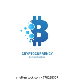 Illustration of business logotype cryptocurrency. Vector design logo finance and e-commerce. Bitcoin pictogram, virtual money abstract icon