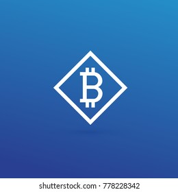 Illustration of business logotype cryptocurrency. Vector design logo finance and e-commerce. Bitcoin pictogram, virtual money abstract icon