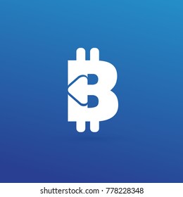 Illustration of business logotype cryptocurrency. Vector design logo finance and e-commerce. Bitcoin pictogram, virtual money abstract icon