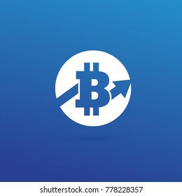 Illustration of business logotype cryptocurrency. Vector design logo finance and e-commerce. Bitcoin pictogram, virtual money abstract icon