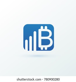 Illustration of business logotype cryptocurrency. Vector design logo finance and e-commerce. Bitcoin pictogram, virtual money abstract icon